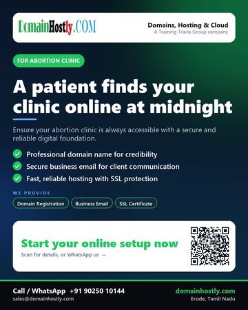 DomainHostly poster for Abortion clinic: A patient finds your clinic online at midnight