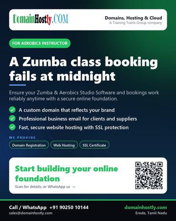 DomainHostly poster for Aerobics instructor: A Zumba class booking fails at midnight