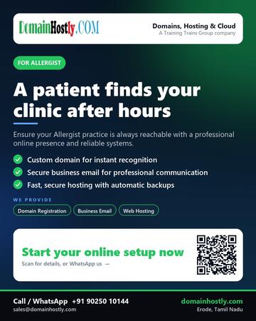 DomainHostly poster for Allergist: A patient finds your clinic after hours