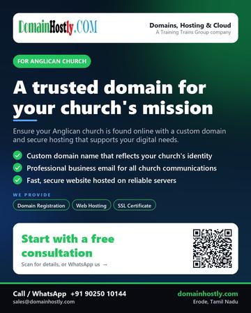 DomainHostly poster for Anglican church: A trusted domain for your church's mission