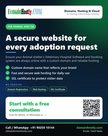 DomainHostly poster for Animal shelter: A secure website for every adoption request