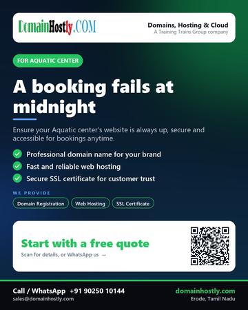 DomainHostly poster for Aquatic center: A booking fails at midnight