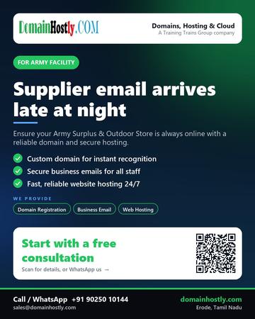 DomainHostly poster for Army facility: Supplier email arrives late at night