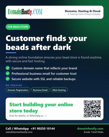 DomainHostly poster for Bead store: Customer finds your beads after dark