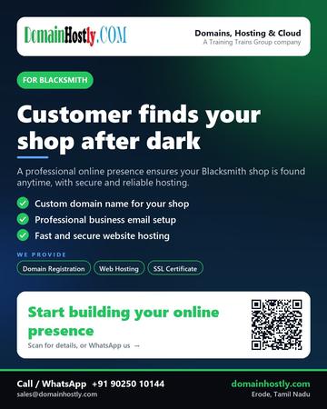 DomainHostly poster for Blacksmith: Customer finds your shop after dark
