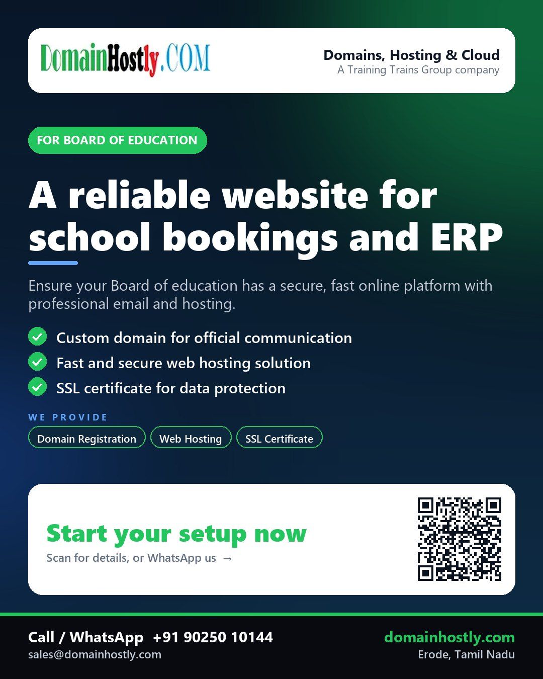 Board of education using DomainHostly for a secure and professional online presence