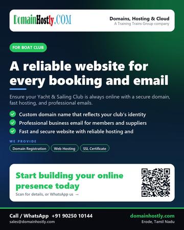 DomainHostly poster for Boat club: A reliable website for every booking and email