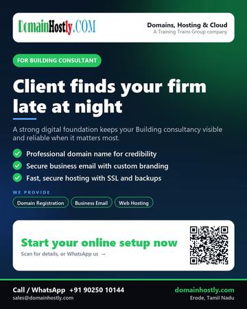 DomainHostly poster for Building consultant: Client finds your firm late at night