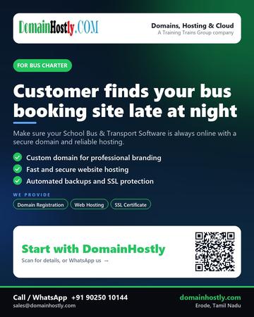DomainHostly poster for Bus charter: Customer finds your bus booking site late at night
