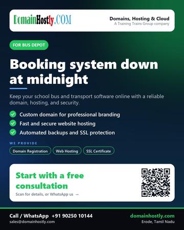 DomainHostly poster for Bus depot: Booking system down at midnight