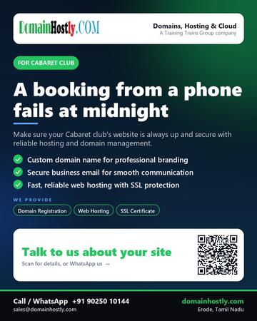 DomainHostly poster for Cabaret club: A booking from a phone fails at midnight