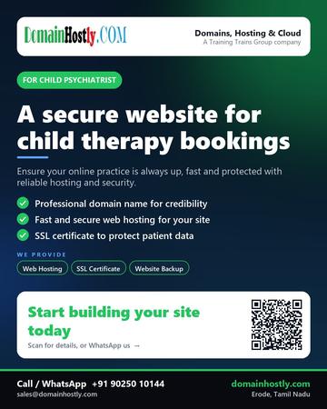 DomainHostly poster for Child psychiatrist: A secure website for child therapy bookings