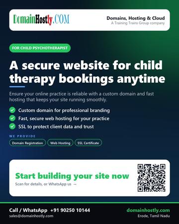 DomainHostly poster for Child psychotherapist: A secure website for child therapy bookings anytime