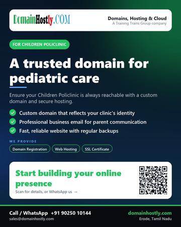 DomainHostly poster for Children Policlinic: A trusted domain for pediatric care