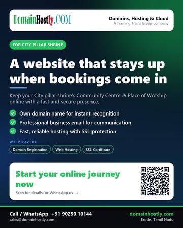 DomainHostly poster for City pillar shrine: A website that stays up when bookings come in