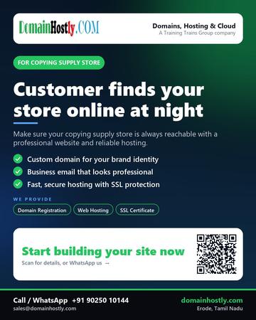 DomainHostly poster for Copying supply store: Customer finds your store online at night