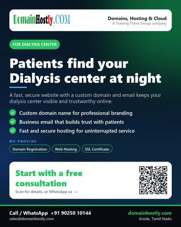 DomainHostly poster for Dialysis center: Patients find your Dialysis center at night