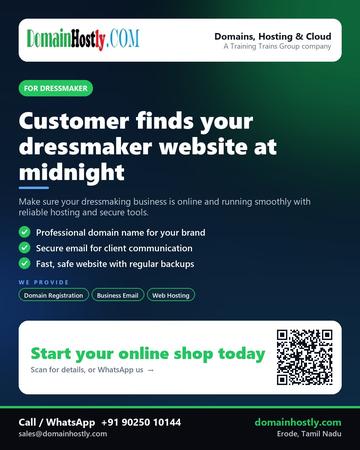 DomainHostly poster for Dressmaker: Customer finds your dressmaker website at midnight
