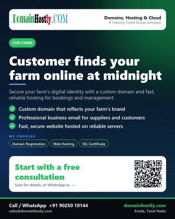 DomainHostly poster for Farm: Customer finds your farm online at midnight