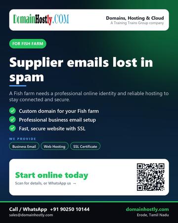 DomainHostly poster for Fish farm: Supplier emails lost in spam