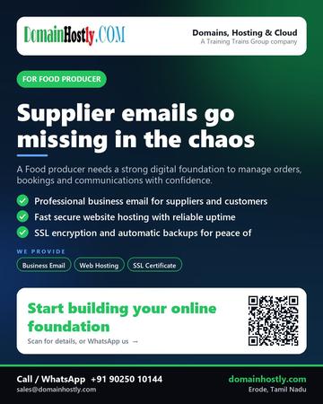 DomainHostly poster for Food producer: Supplier emails go missing in the chaos