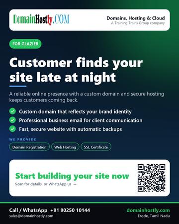 DomainHostly poster for Glazier: Customer finds your site late at night