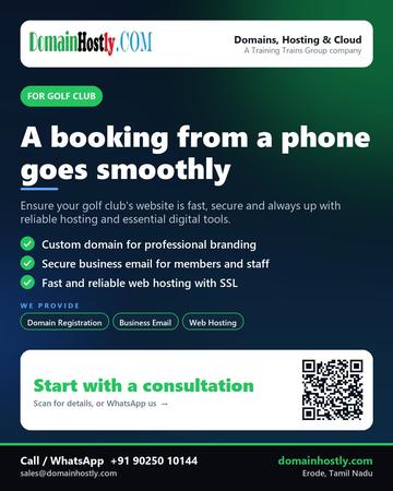 DomainHostly poster for Golf club: A booking from a phone goes smoothly