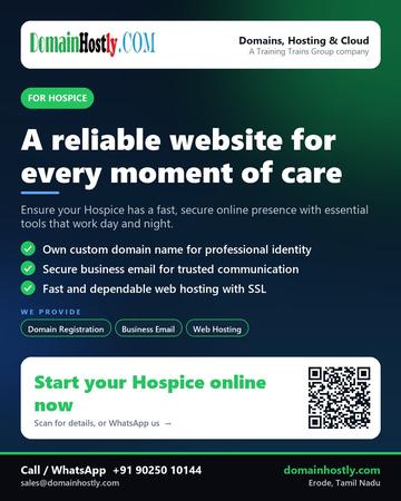 DomainHostly poster for Hospice: A reliable website for every moment of care