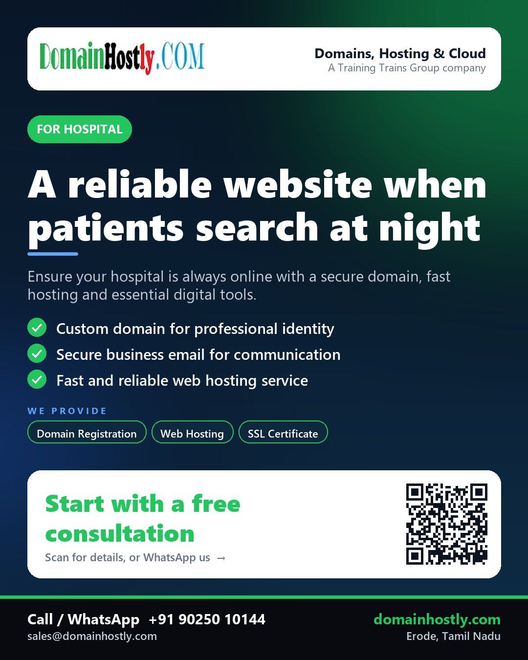 DomainHostly providing digital solutions to a hospital for secure online operations