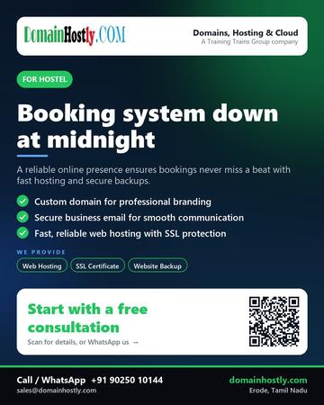 DomainHostly poster for Hostel: Booking system down at midnight