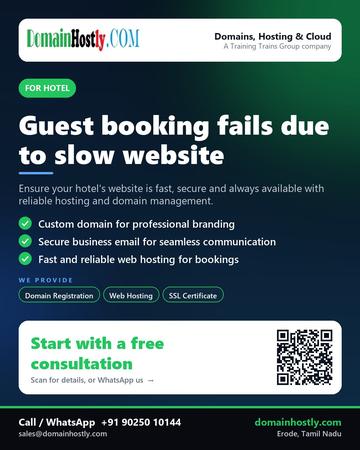 DomainHostly poster for Hotel: Guest booking fails due to slow website