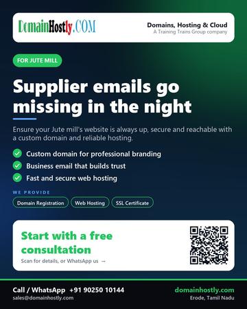 DomainHostly poster for Jute mill: Supplier emails go missing in the night