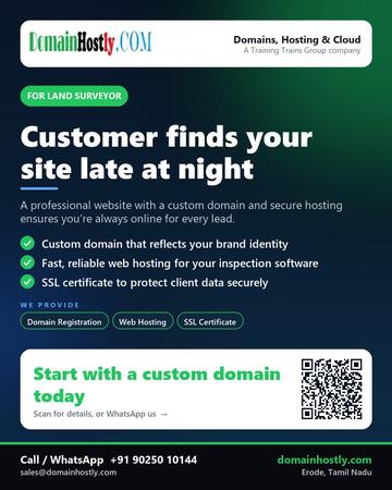 DomainHostly poster for Land surveyor: Customer finds your site late at night