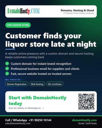 DomainHostly poster for Liquor store: Customer finds your liquor store late at night