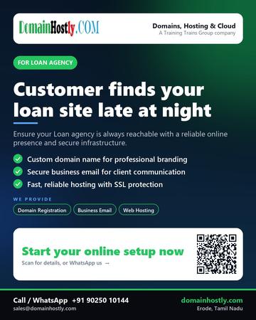 DomainHostly poster for Loan agency: Customer finds your loan site late at night