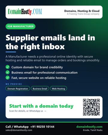 DomainHostly poster for Manufacturer: Supplier emails land in the right inbox