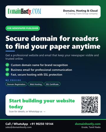 DomainHostly poster for Newspaper publisher: Secure domain for readers to find your paper anytime