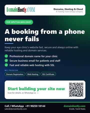 DomainHostly poster for Ophthalmologist: A booking from a phone never fails