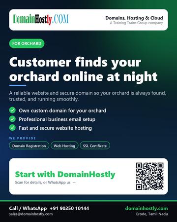 DomainHostly poster for Orchard: Customer finds your orchard online at night