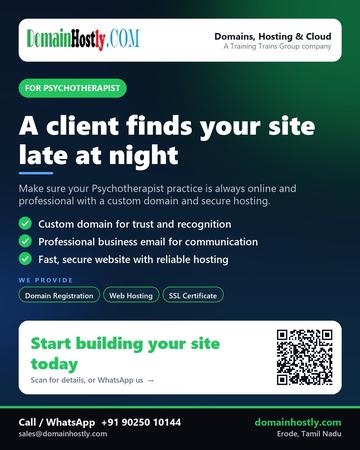 DomainHostly poster for Psychotherapist: A client finds your site late at night