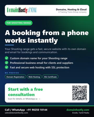 DomainHostly poster for Shooting range: A booking from a phone works instantly