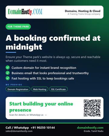 DomainHostly poster for Theme park: A booking confirmed at midnight