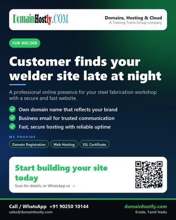 DomainHostly poster for Welder: Customer finds your welder site late at night