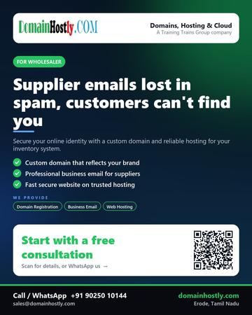 DomainHostly poster for Wholesaler: Supplier emails lost in spam, customers can't find you