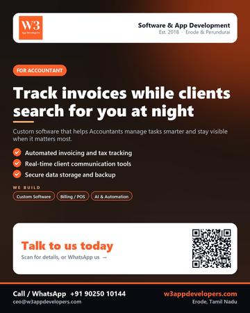 W3AppDevelopers poster for Accountant: Track invoices while clients search for you at night