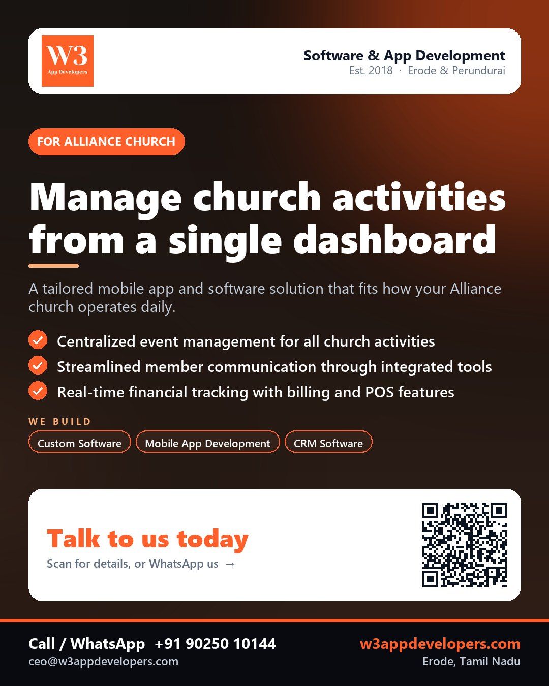 W3AppDevelopers providing tailored software solutions for Alliance churches