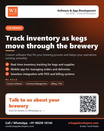 W3AppDevelopers poster for Brewery: Track inventory as kegs move through the brewery