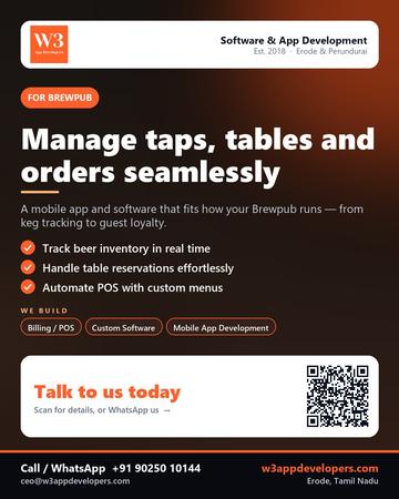 W3AppDevelopers poster for Brewpub: Manage taps, tables and orders seamlessly