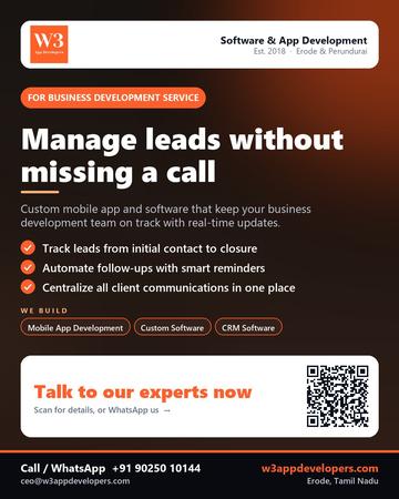 W3AppDevelopers poster for Business development service: Manage leads without missing a call