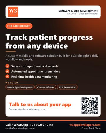 W3AppDevelopers poster for Cardiologist: Track patient progress from any device